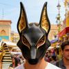 Egyptská maska Anubise Šakal Role-playing Maska S nastavitelnými popruhy Ručně malovaná Falešné zlato Maškarní maska Pro Halloween