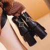 Real soft leather boots women's autumn and spring new versatile boots Martin boots round head thick heel thin boots