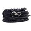4 st Multilayer Kombination Infinity Läderarmband för män och kvinnor Par Vintage Punk Julfest Smycken Tillbehör