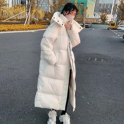 Cappotto lungo fino al ginocchio in cotone con vestibilità ampia per donna, giacca invernale lunga in cotone spesso, capispalla oversize