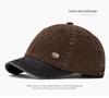 Retro Washed Distressed Short Brim Baseball Cap - Unisex Sun Protection Hat for Spring/Summer