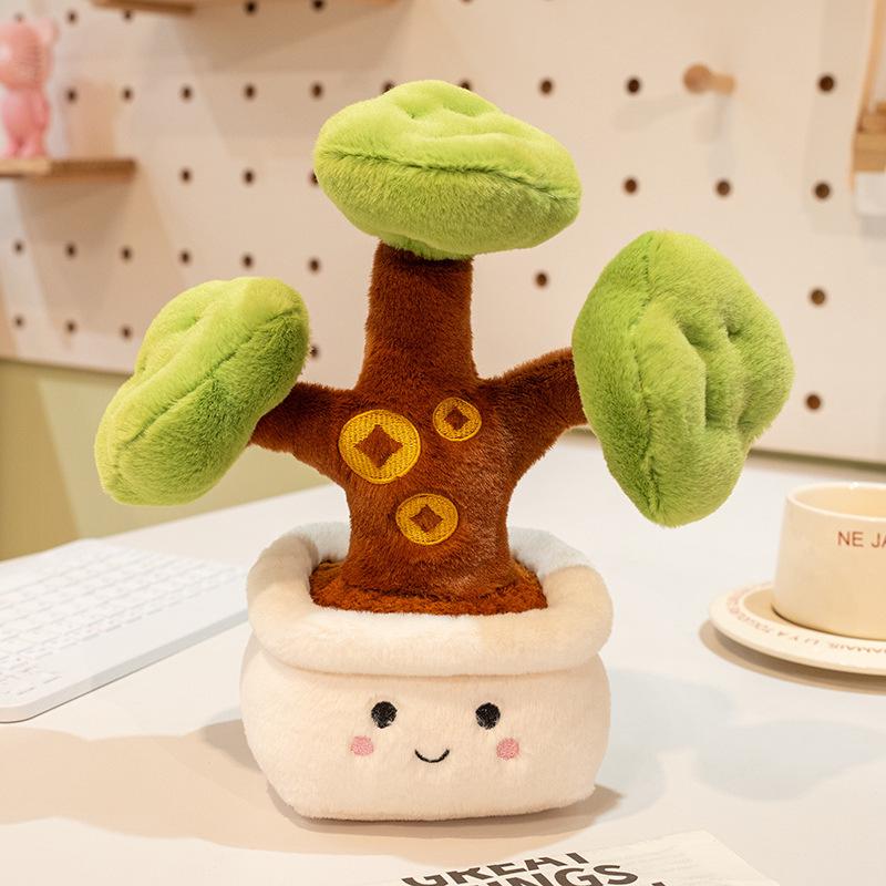 Simulated Potted Apple & Persimmon Tree Plush Ornament