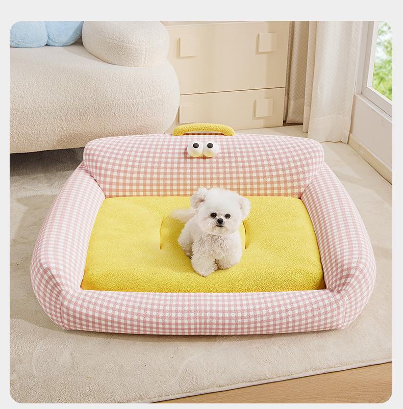All-Season Washable Dog Bed & Cat Mat - Bichon Sofa Style