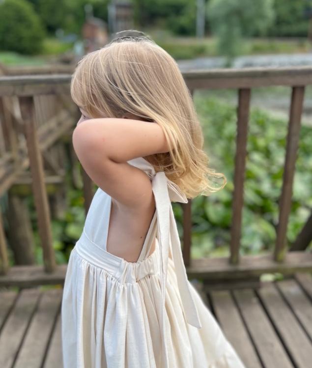

Long Slip Dress Princess Grils Children Spring Summer Fashionable Comfortable Solid Simple All-matching Casual 90