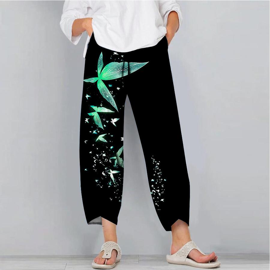 

Мужские модные повседневные брюки, свободные широкие брюки, рабочая одежда, карманы, звездное небо, группа, принт бабочки, свободные брюки