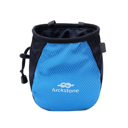 Climbing Chalk Bag, Magnesia Storage Pouch for Outdoor and Gym Use (Blue-Black)