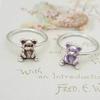 Ollia Teddy Bear Layered Solid 925 Silver Ring