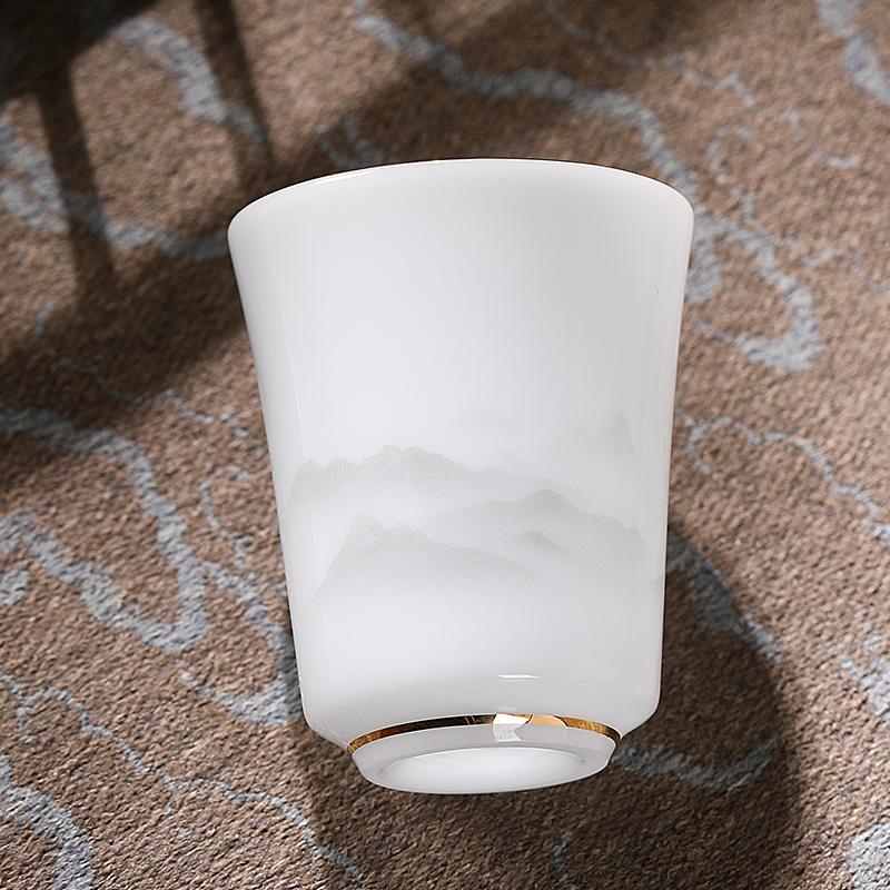 Porcelain Master Cup Ceramic Household Tea Tasting Single Cup Personal Special Kung Fu Tea Set High-end Light Luxury Tea Cup