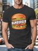 Unisex Casual Cotton Short Sleeve T Shirt Vivid Hamburger Burger Print Crew Neck Food Enthusiast Urban Daily Leisure Outfit Tee