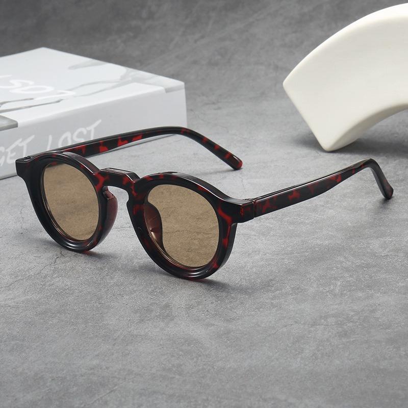 Circular Vintage Small Spectacle Frame Frame Premium Sun Glasses Glasses UV400 Ladies and Men Trendy Trend UV Protective Shades Glasses Outdoor