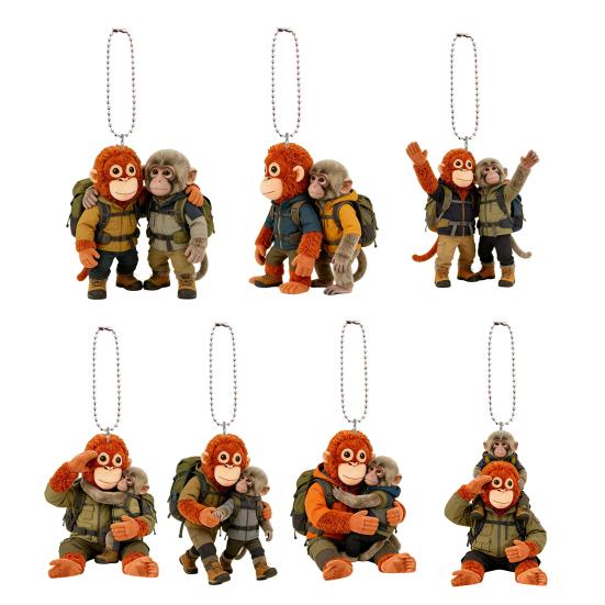 Monkey Keychain Cute Baby Monkey Acrylic Charm 2D Monkey Holding Plush Toy Hanging Pendant for Backpack Purse Car Keys