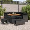 Garden Sofa Set 8 pcs Black Poly Rattan