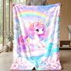 Winged Magical Unicorn Theme Blanket Lightweight Warm Flannel Blanket Decorative Throw Blanket for Home Decoration