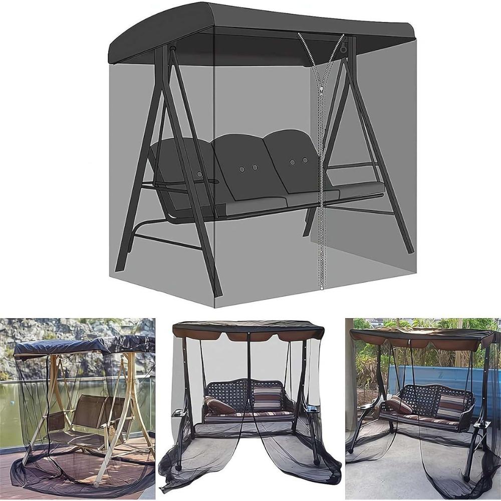 Breathable Patio Swing Mosquito Net Zipper Mosquito Barrier Cover Durable Swing Chair Cover