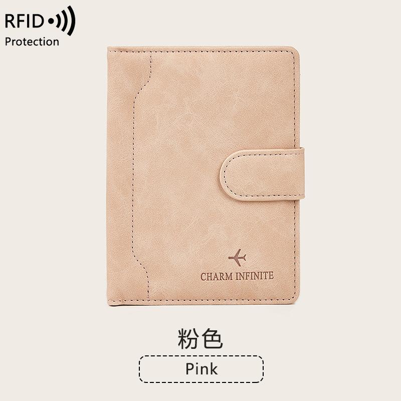 Hot-selling new anti-theft brush passport bag, simple buckle ID bag, men's and women's travel passport holder