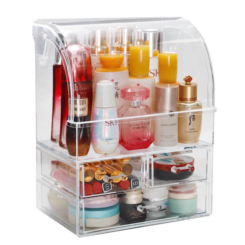 Acrylic Desktop Makeup Storage Drawer - Transparent Dustproof Cabinet