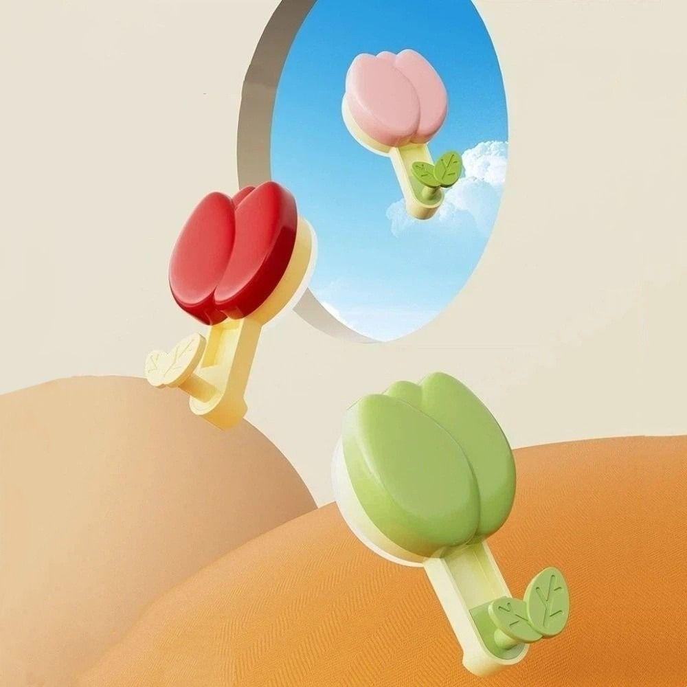 Removable Tulip Suction Cup Hooks No Drill Wall Mounted Hook Vacuum Suction Hook  Dormitory