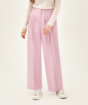 DENIVEL Pintuck Wide Pants (Pink)