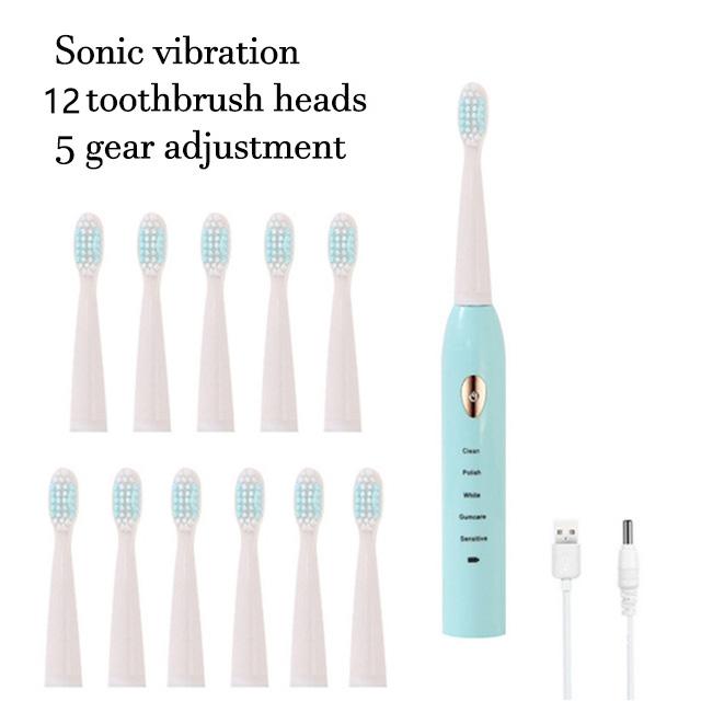 Electric Toothbrush For Rechargeable Tooth Brushes Washable Electronic Whitening Teeth Brush Timer Brush Whit Replace Clean Head
