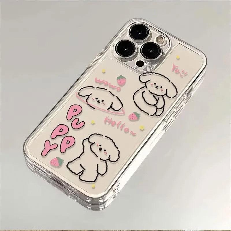 Cute and happy dog iPhone11Promax mobile phone case is transparent and suitable for Apple 11promax space case 11.