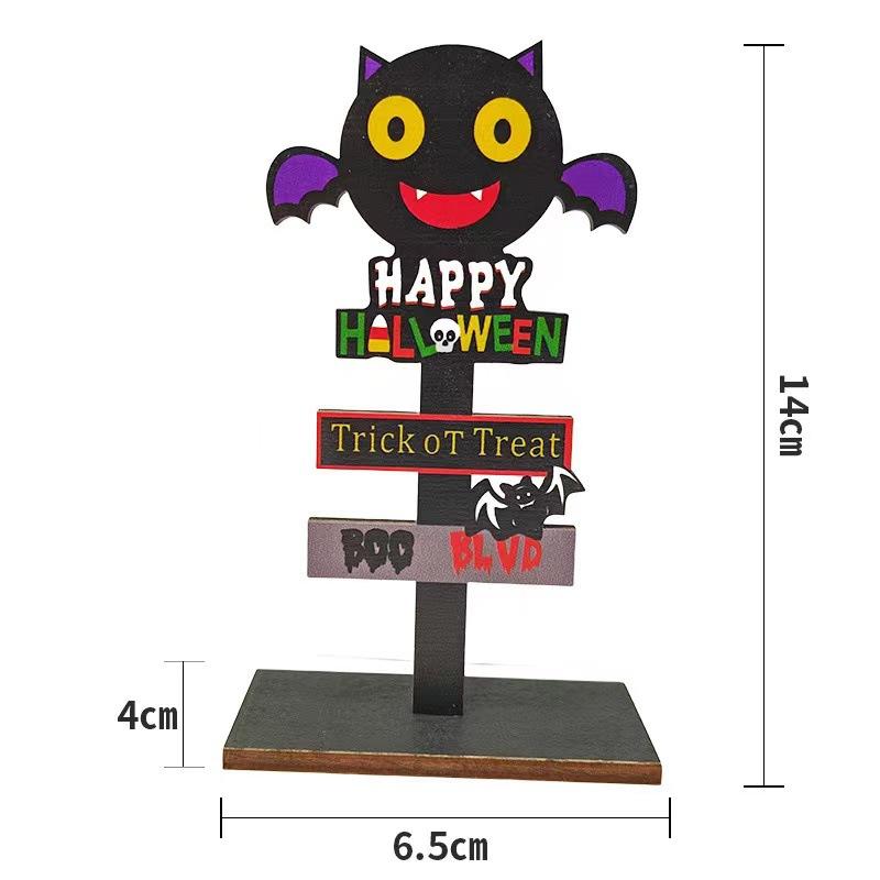 Halloween Pumpkin Ghost Wooden Table Ornament Craft Halloween Home Table Decoration Supplies Halloween Party Kids Gift Favors