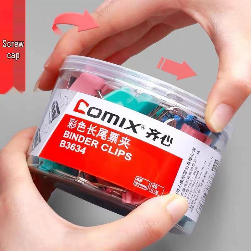 Qixin Swallowtail Clips: Effort-Saving, Colored Metal Clips for Office and Student Use, Available In Large, Medium, Small Sizes