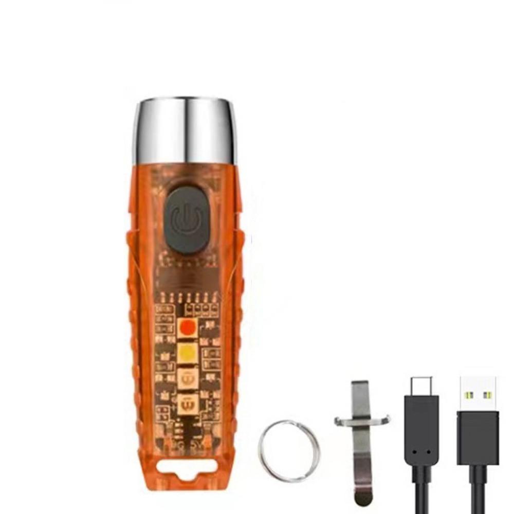 Super Bright Mini Keychain Flashlight 11 Modes High Power Portable Pocket Flashlight USB-C Rechargeable Multifunctional