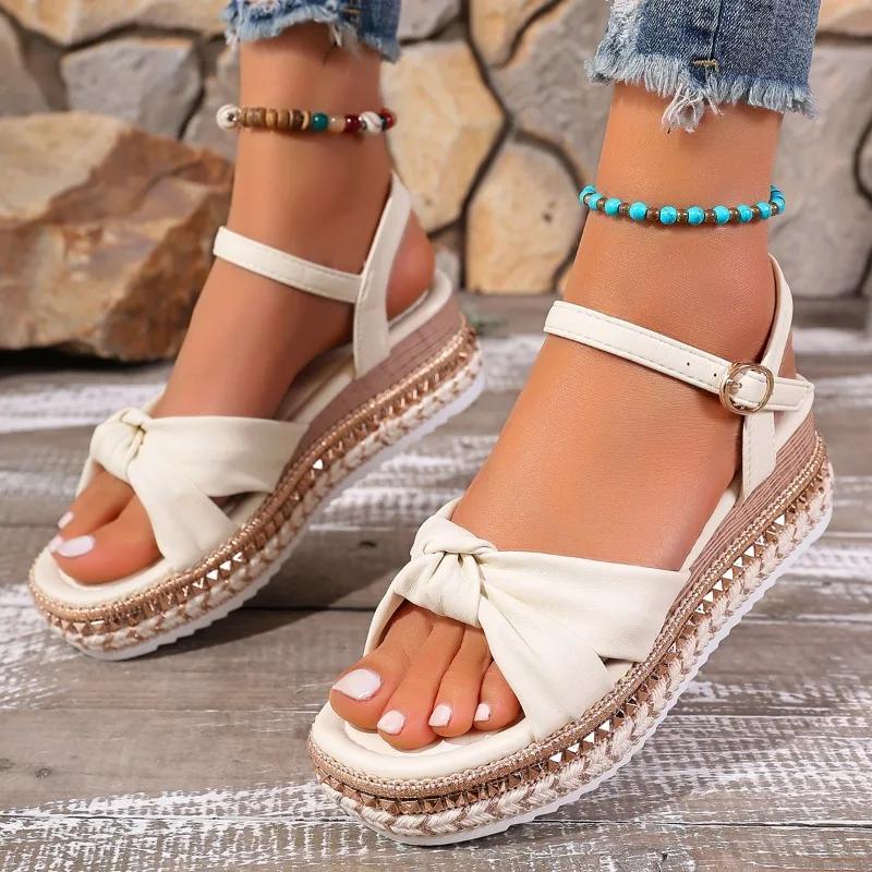2025 New Shoes Female Buckle Strap Women's Sandals Open Toe Casual Plus Size Summer Best Seller Comfortable Flat Sandals
