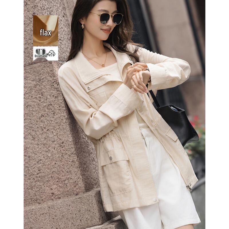 Demana Women s Linen Blend Utility Jacket S