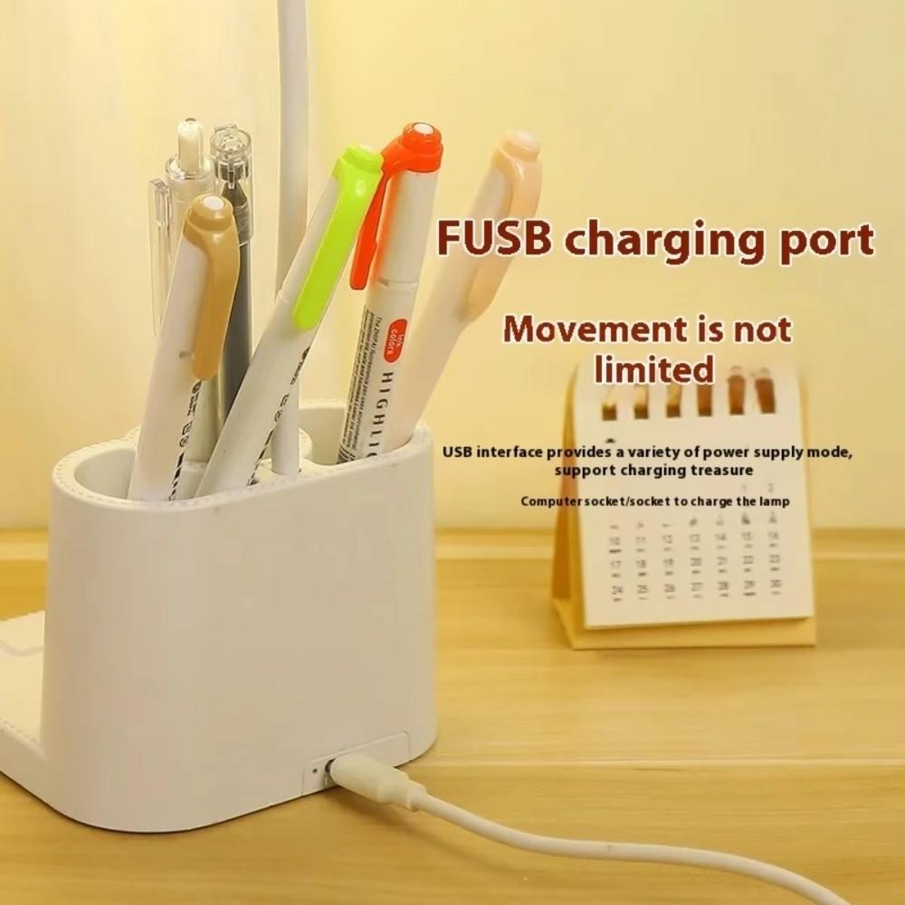 3-Colors Light Study Desk Lamp with Storage Box Touch Control LED Table Lamp Dimmable Eye Protection USB Rechargeable Lamp