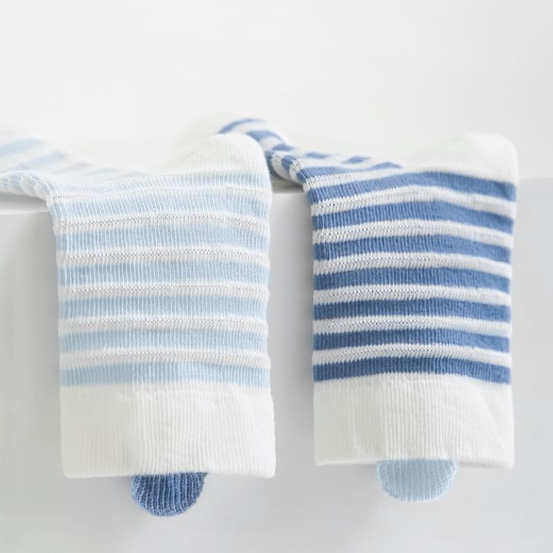 Summer Thin Children's Stripe Socks For Girls Boys Cute Cartoon Newborn Socks Cotton Boneless Mesh Baby Toddler Sock