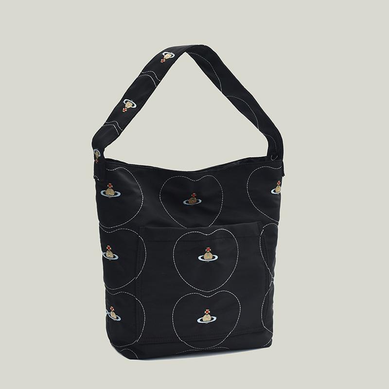 

Queen Mother of the West Saturn bag 2025 high-end canvas bag niche design lazy summer tote bag темно-синий