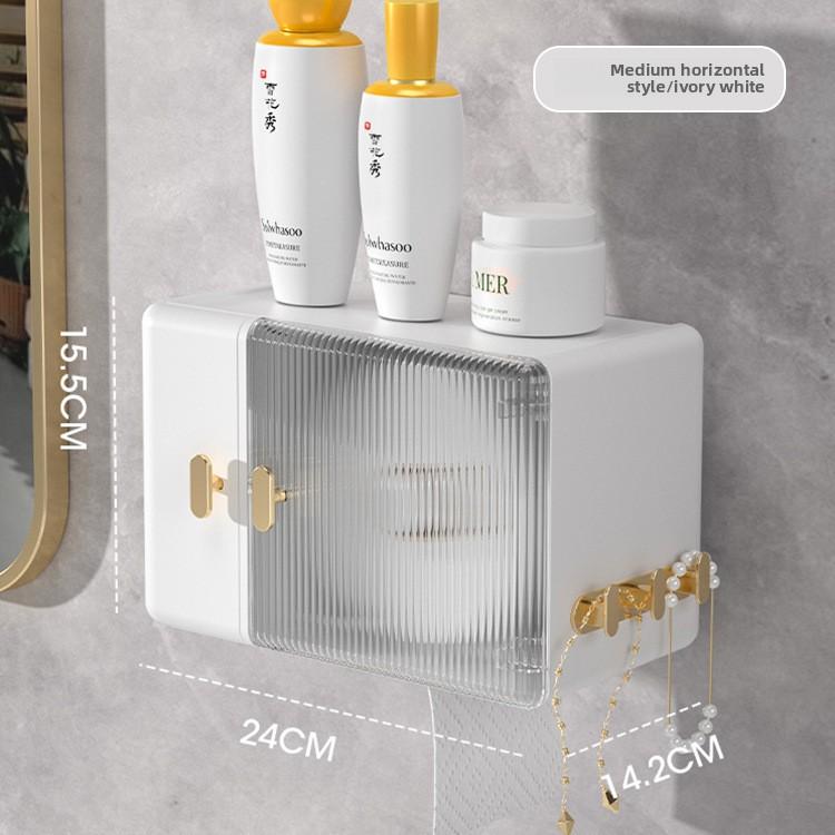 

Light Luxury Washcloth No Punch Living Room Room Wall Mounted Toilet Waterproof Storage Box Small білий