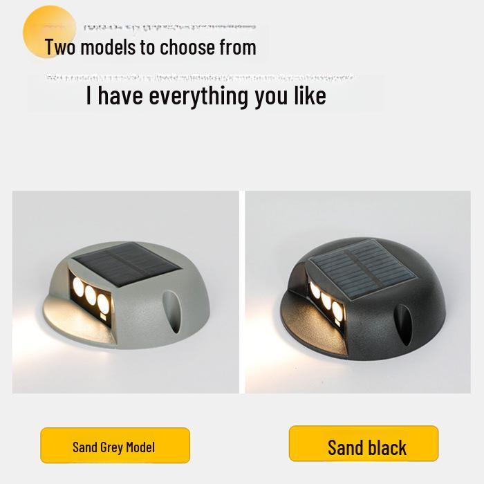 Waterproof Solar Outdoor Stairway Step Lights - Hole-Free Square Design