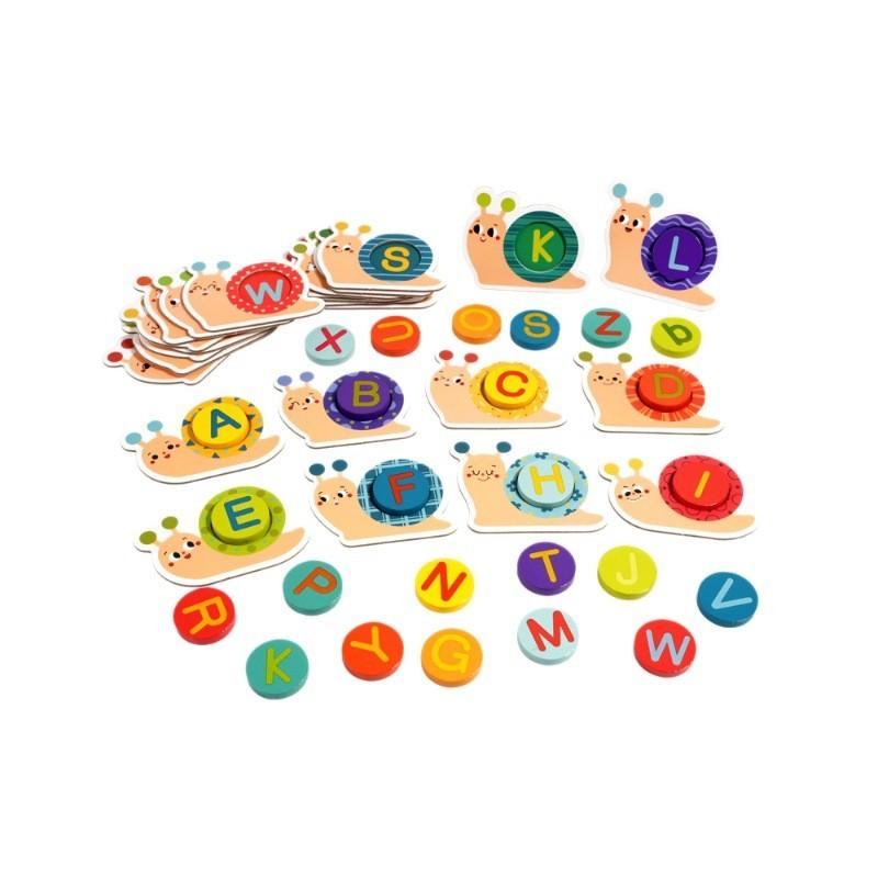 Wooden Letter Matching Puzzle With Interactive Blocks For Kids Learning Develope