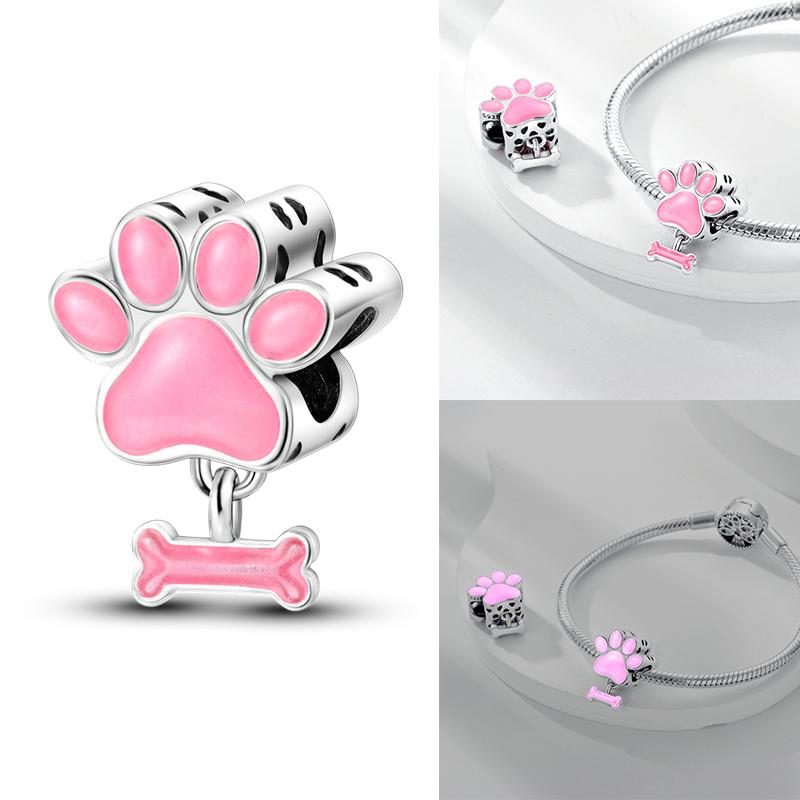 Pink Color Series Charms Pendant Lovely Dangle Pink Perfume Bottle Charms Beads Fit Bracelet Necklace Charm Copper Jewelry