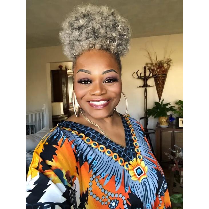 Afro Puff Drawstring Ponytail for Black Women Short Kinky Curly Afro Ponytail Synthetic Hair Puffs Afro Bun Ponytail