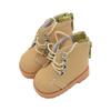 Niannyyhouse 20cm Plush Shoes, High-Top Martin Boots, Leather Shoes, 5.4cm Long, Cotton Doll Baby Shoes (Brown-2)