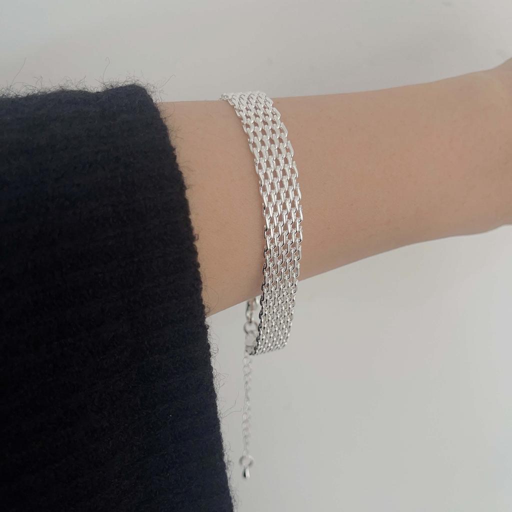 Xiaomi 100% Solid 925 Sterling Silver Metal Bracelet for Women Vintage Handmade Wide Chain Bracelet Birthday ChristmasGift