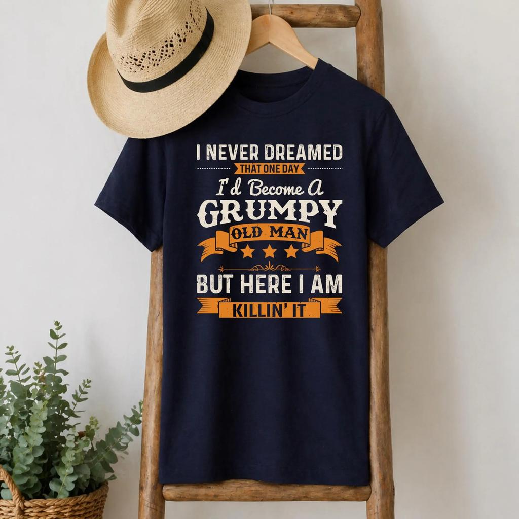 Summer Casual Fashion Top - Funny and Irritable Grandpa T-shirt - Birthday Gift - for Dad or Grandpa - Loose Texture