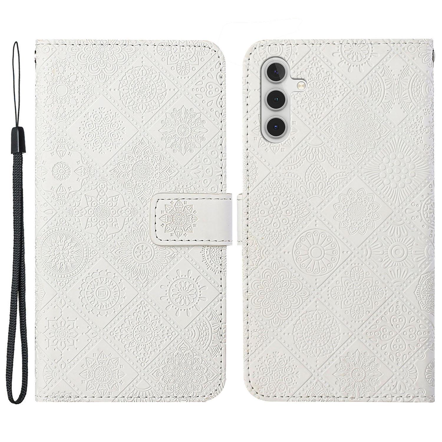 

For Samsung Galaxy A25 5G (Global) (161.0x76.5x8.3mm) Wallet Case Leather+TPU Ethnic Style Cover G
