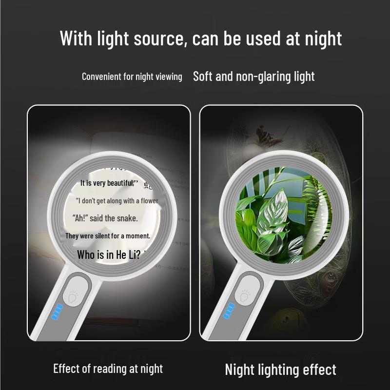 Rechargeable 80x LED Magnifying Glass: HD Magnifier for Reading, Electronics Repair & Jewelry Appraisal