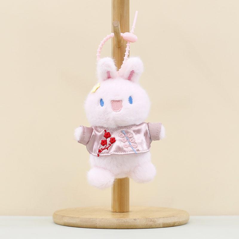 Charming Short Plush Bunny Keyring Chinese Style Bear Soft Toy Bag Accessory