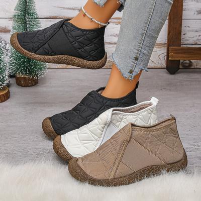 Baumwollschuhe Damen neue Winter flache Stiefel Fleece verdickt ein Pedal Mode lässige Schneestiefel Damenschuhe kurze Stiefel