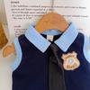 Girls' Sleeveless Pleated Academy Dress - Summer Korean Style with Tie AXA1058