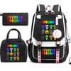 Large Capacity Schoolbag with Shoulder Strap; Student Three-piece Pencil Case Set