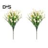 2 Pcs Artificial Flowers Bundle UV-Resistant Faux Plants Non-fading Fake Flowers for Home Vase Basket Window Box Outdoor Decoration
