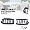 Black Front Bumper Grill Grille Fit BMW X2 Series F39 2018-2023 Double Slat