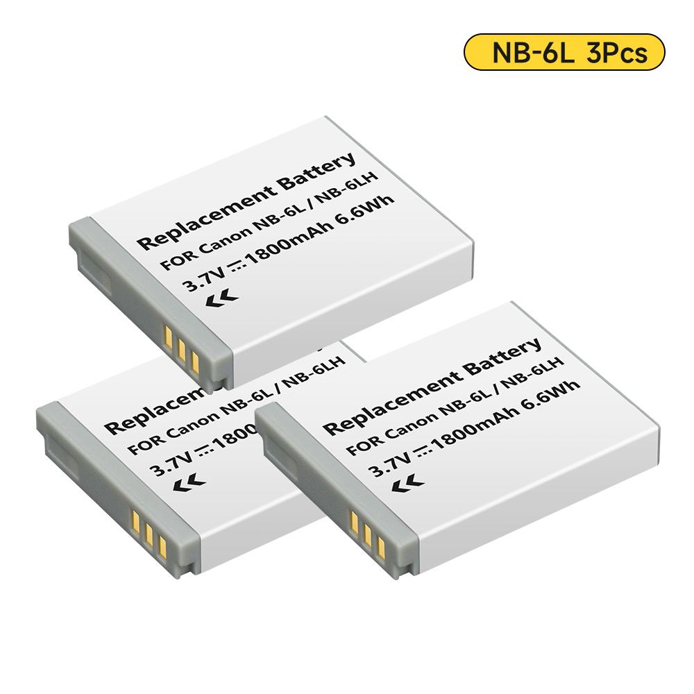 1800mAh NB-6L NB6LH Kameraakku NB6L NB-6LH Akku für Canon PowerShot D30 D10 S120 S90 SX700HS SX280HS IXUS210 SD35001S