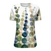 Damen Sommer Casual Fashion Baumwolle Leinen bedruckt Damen Kurzarm Shirt Tops